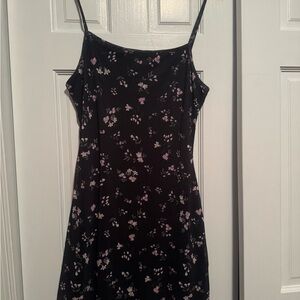 SHEIN Floral Black Dress with Pink Accents Size Large